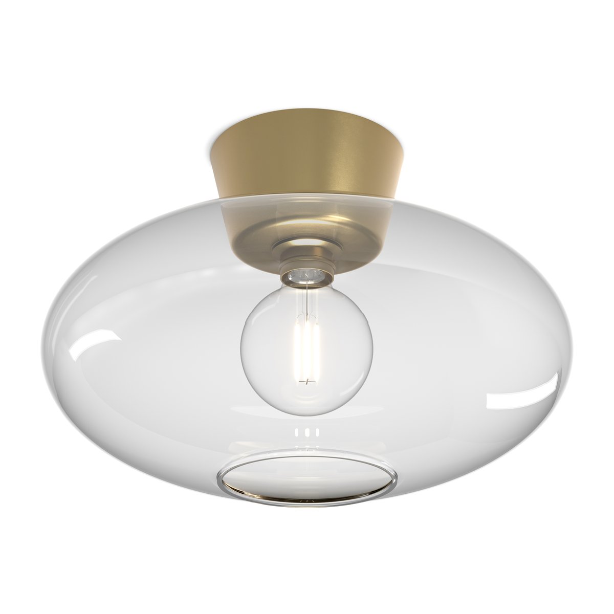 Belid Bullo ceiling lamp XL clear glass Ø38 cm Brass