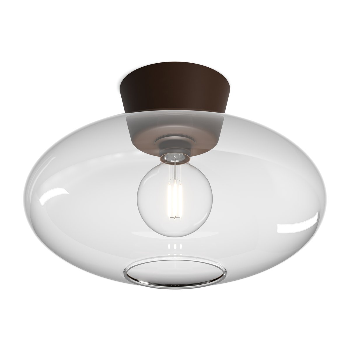 Belid Bullo ceiling lamp XL clear glass Ø38 cm Oxide