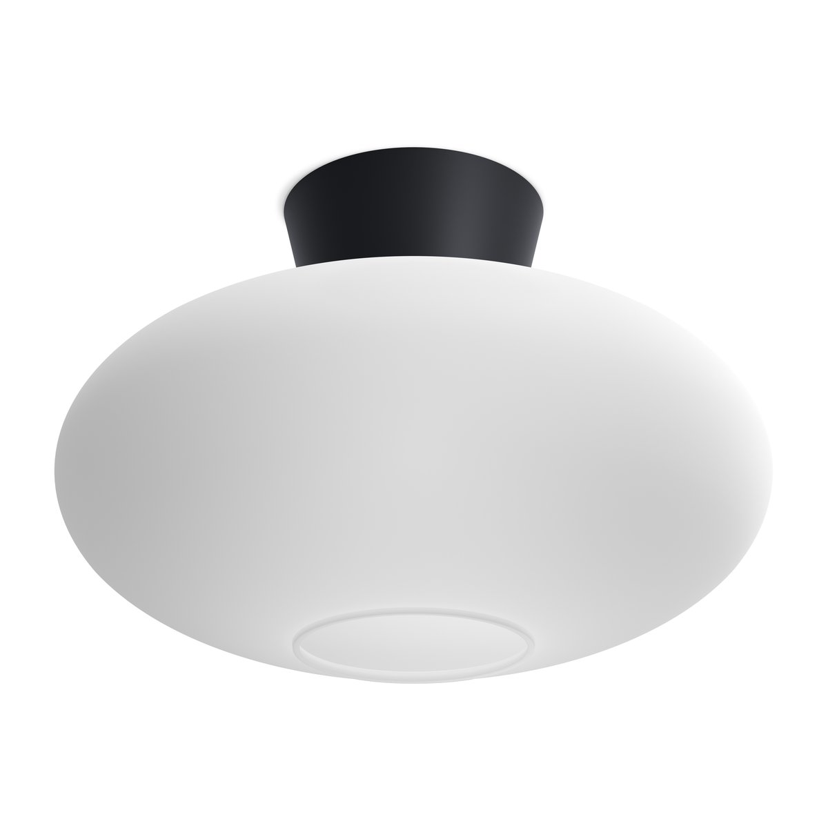 Belid Bullo ceiling lamp XL opal glass Ø38 cm Matt black