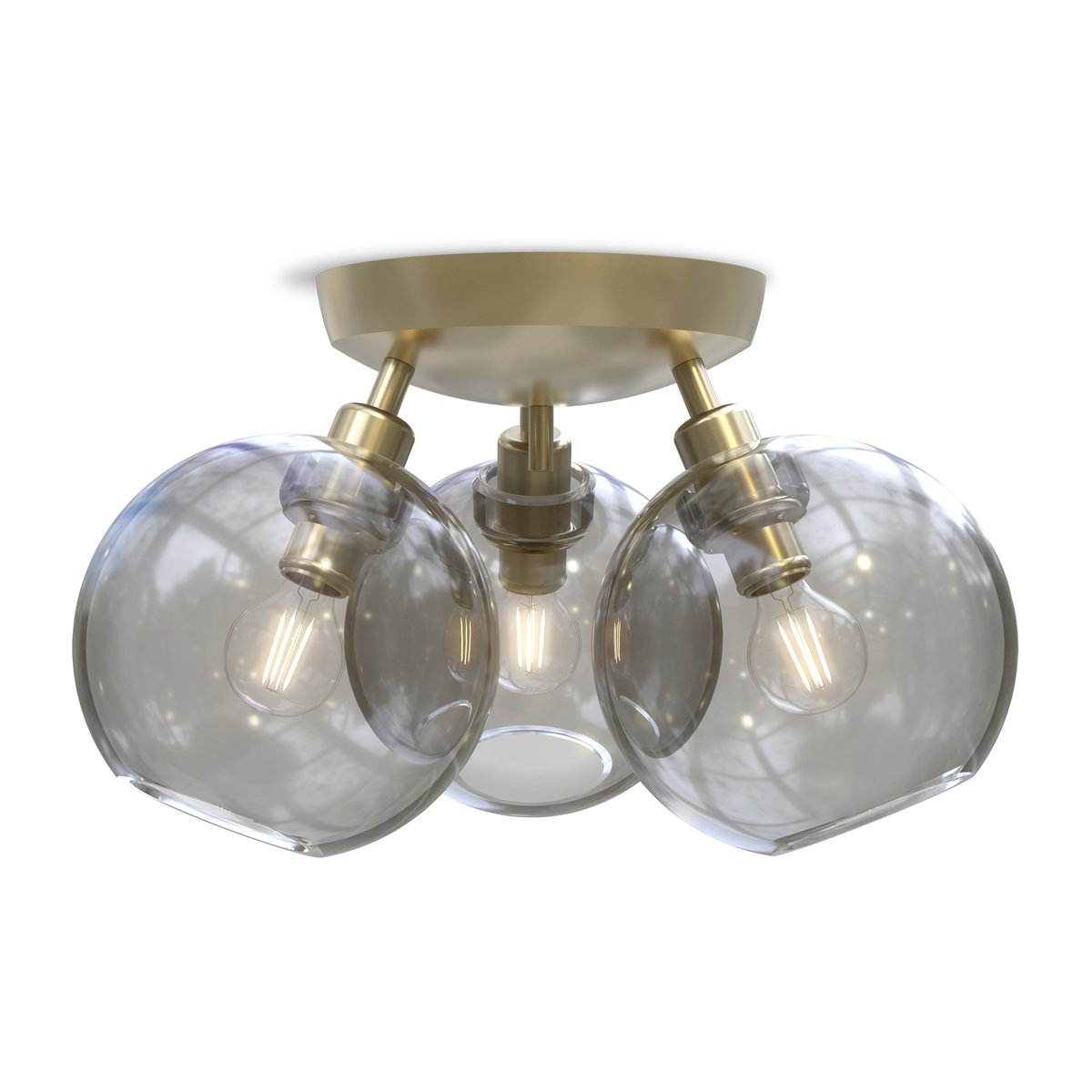 Belid Gloria ceiling lamp Ø33 cm brass-smoke coloured glass