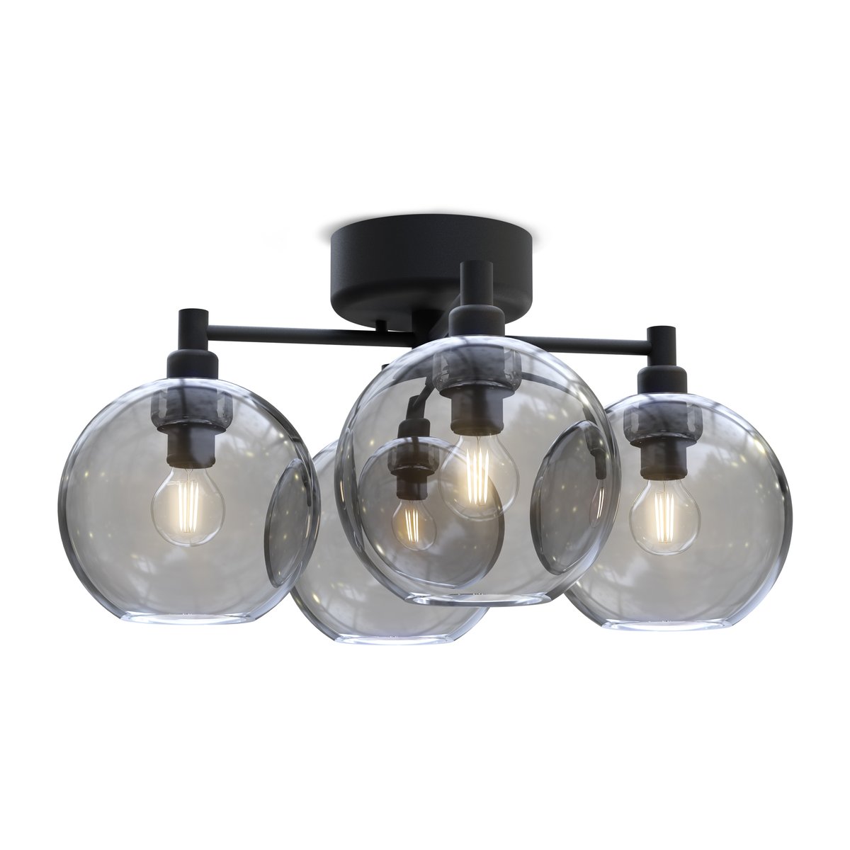 Belid Gloria ceiling lamp Black-smoke coloured glass