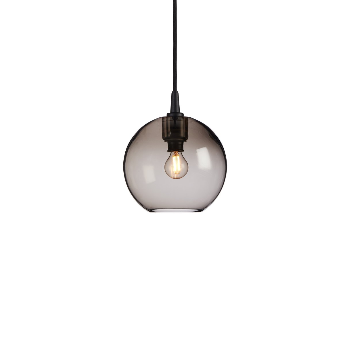 Belid Gloria pendant lamp Ø19 cm Black-smoke coloured glass