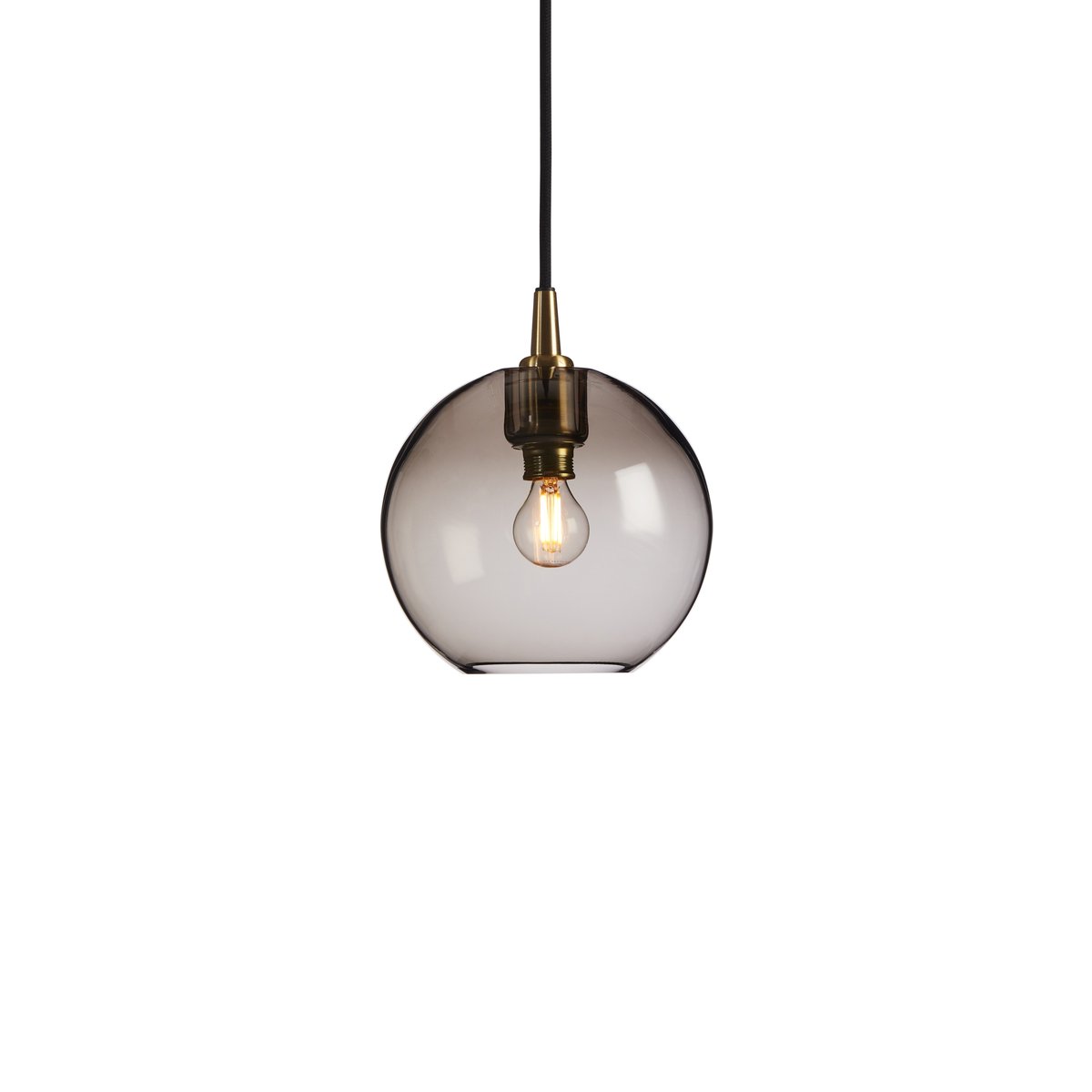 Belid Gloria pendant lamp Ø19 cm brass-smoke coloured glass