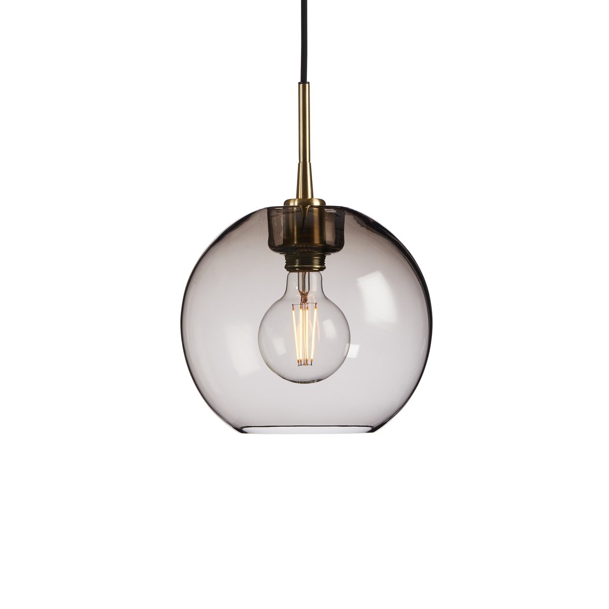 Belid Gloria pendant lamp Ø26 cm brass-smoke coloured glass