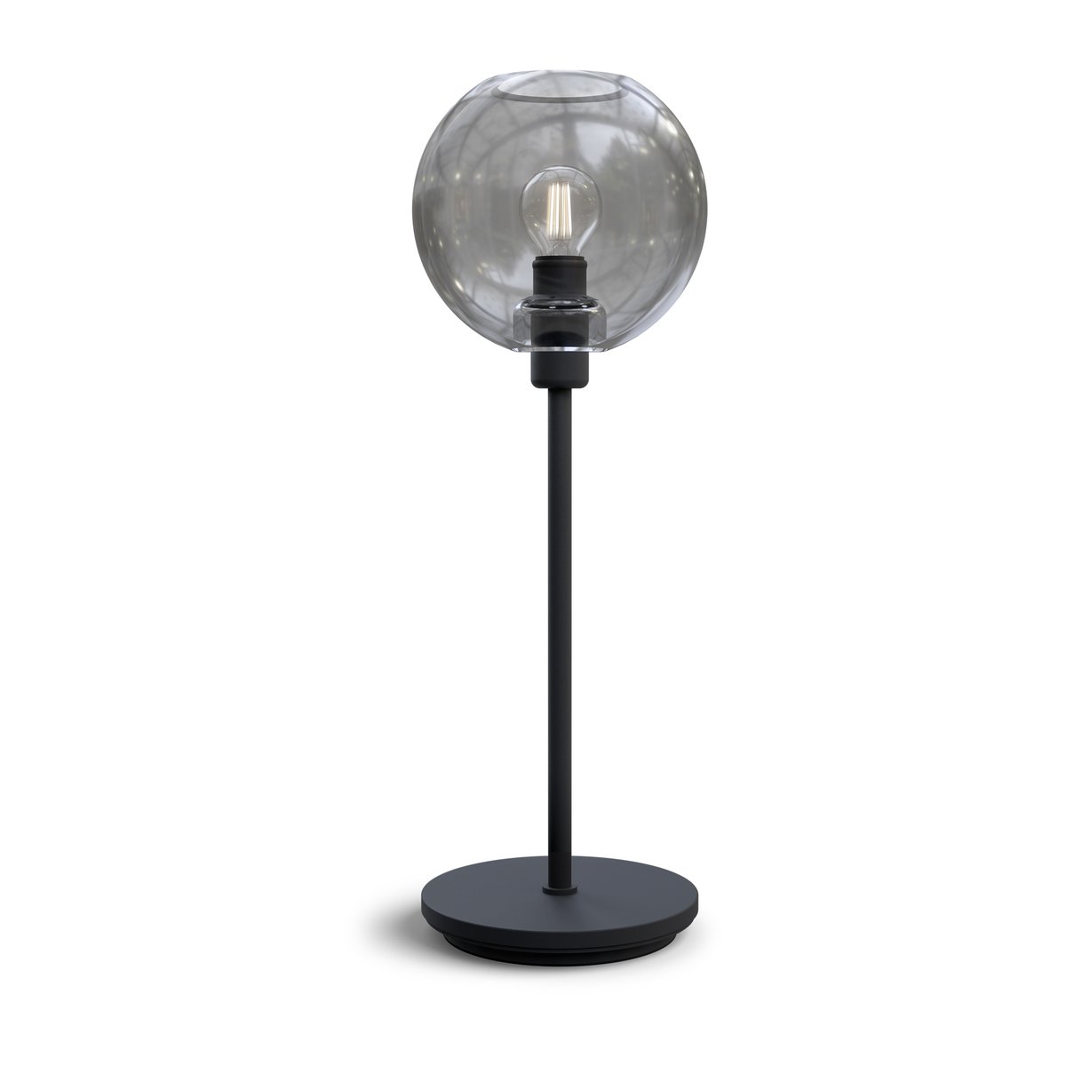 Belid Gloria table lamp 46 cm Black structure-smoke coloured glass