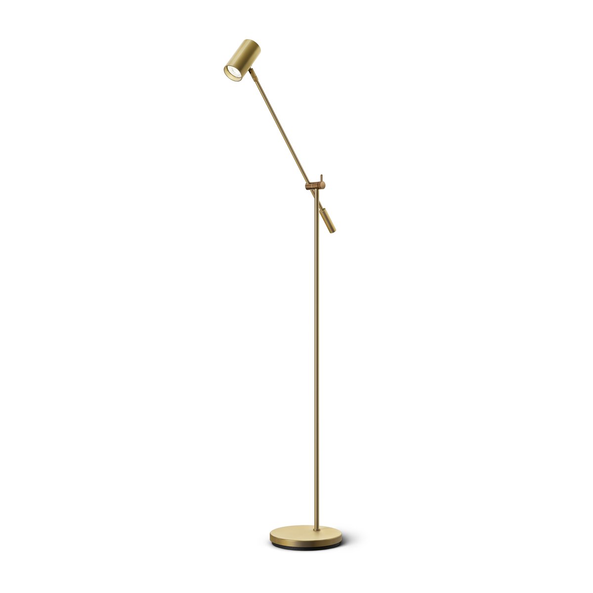 Belid Tyson floor lamp rocker arm Ø19.8 cm Matte polished brass