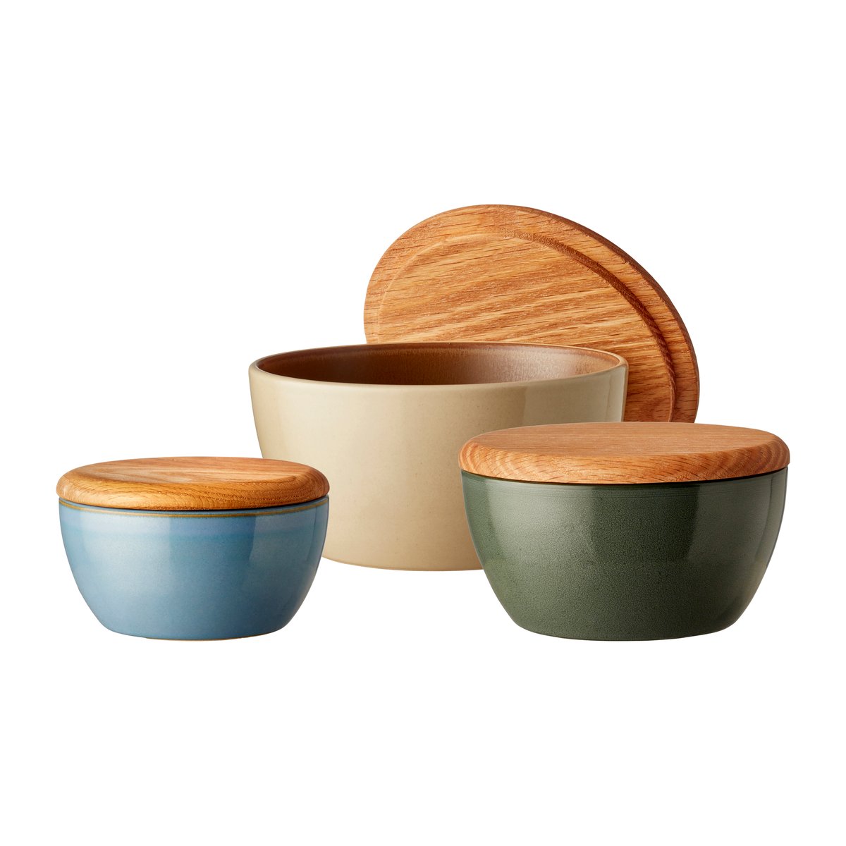 Bitz Bitz bowl set with lid Multi-wood | Scandinavian Design | Breakfast bowls | Brown