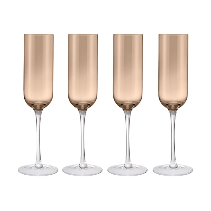 Fuumi champagne glass 22 cl 4-pack - Coffee-clear - blomus