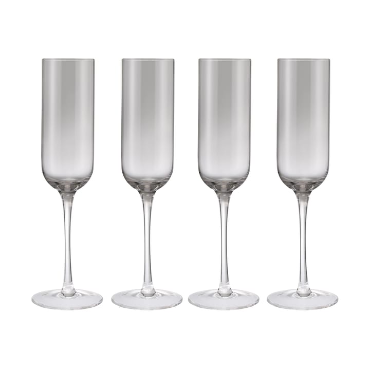 Fuumi champagne glass 22 cl 4-pack - Smoke-clear - Blomus