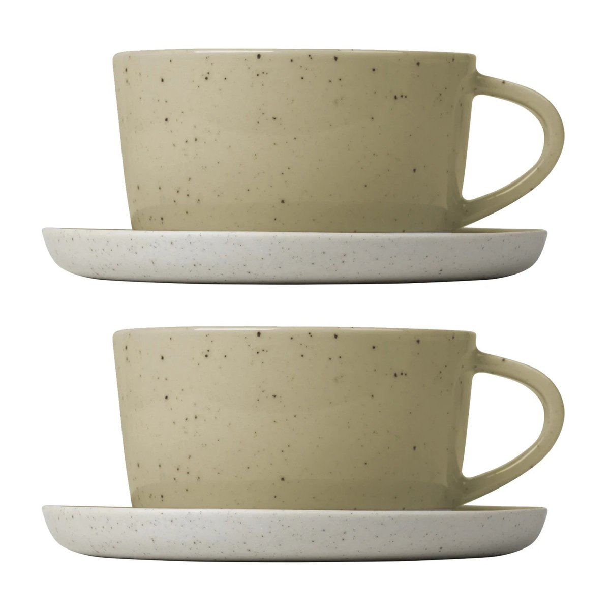 blomus Sablo coffee cup with saucer 2-pack Savannah