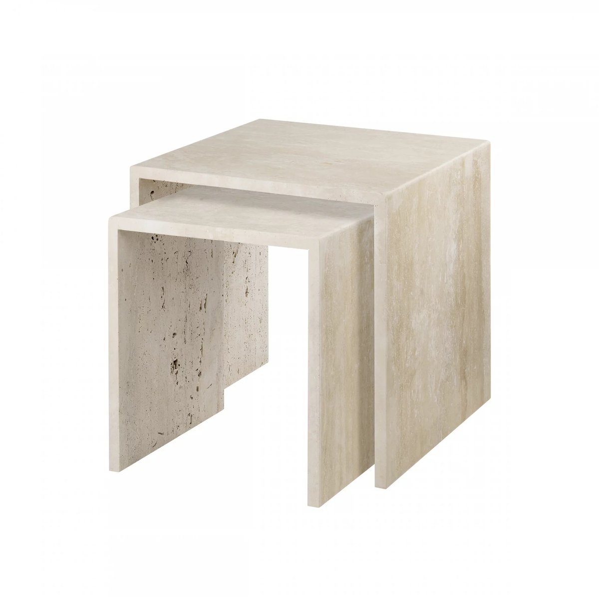 blomus Varu side table 2 pieces Travertine