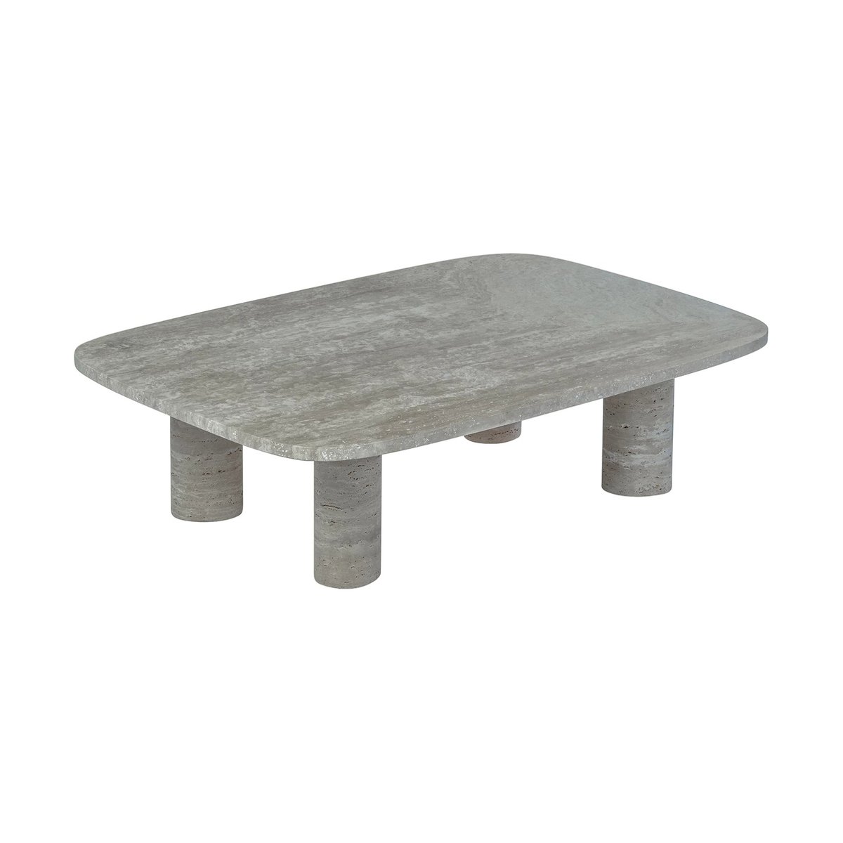 blomus Volos coffee table L 100x70 cm Silver Travertine