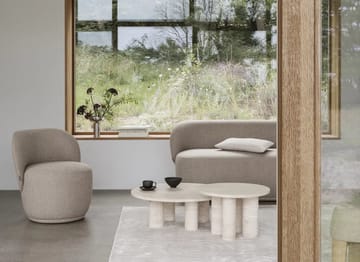 Volos coffee table L Ø75 cm - Travertine - blomus