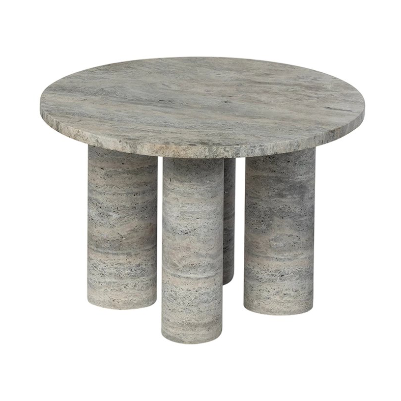 blomus Volos side table S Ø52 cm Silver Travertine