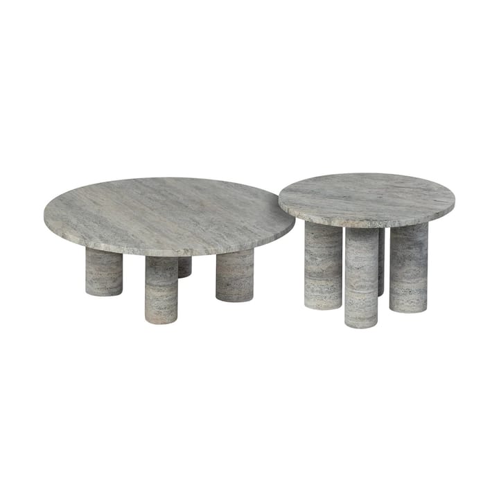 Volos side table S Ø52 cm - Silver Travertine - blomus