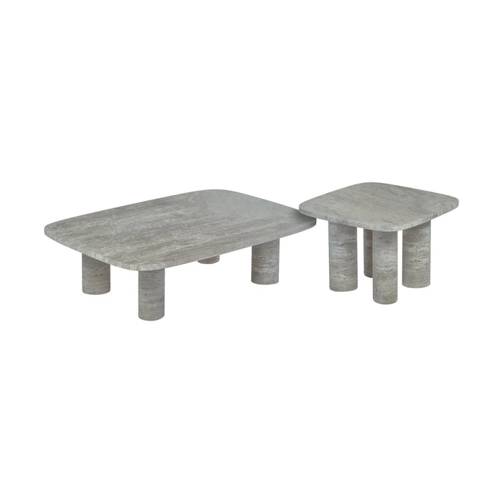 Volos side table S 52x52 cm, Silver Travertine blomus