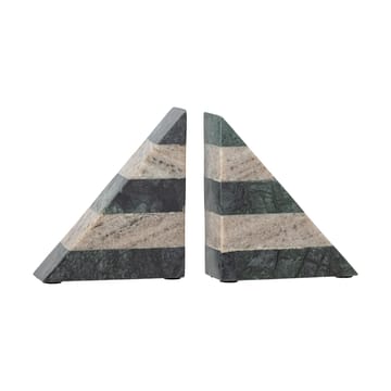 Abir book ends 2-pack - Green-white marble - Bloomingville