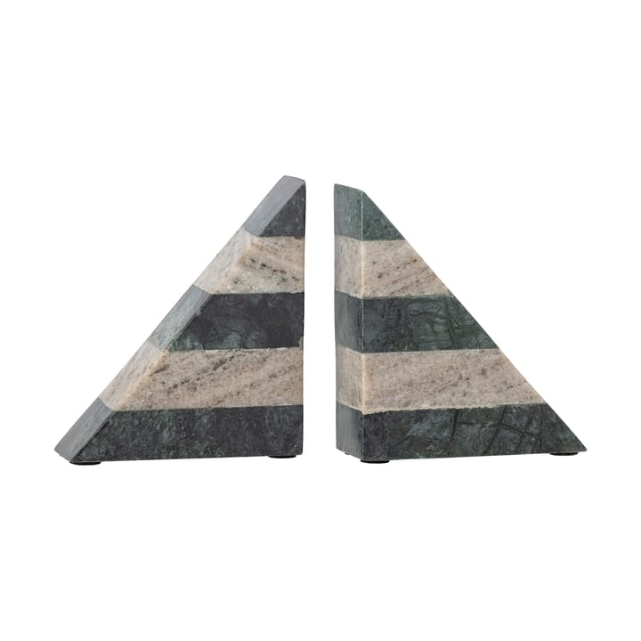 Abir book ends 2-pack, Green-white marble Bloomingville