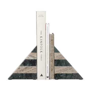 Abir book ends 2-pack - Green-white marble - Bloomingville