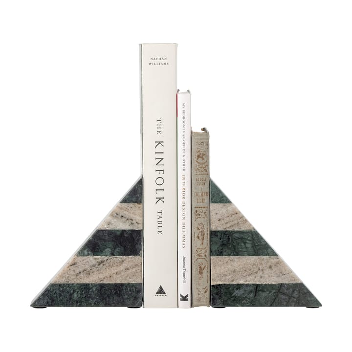 Abir book ends 2-pack, Green-white marble Bloomingville