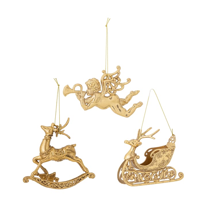 Anisa Christmas ornaments 3 pieces - Brass - Bloomingville