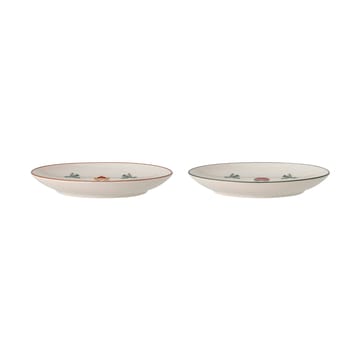 Jolly side plate Ø16 cm 2 pieces - White-red - Bloomingville