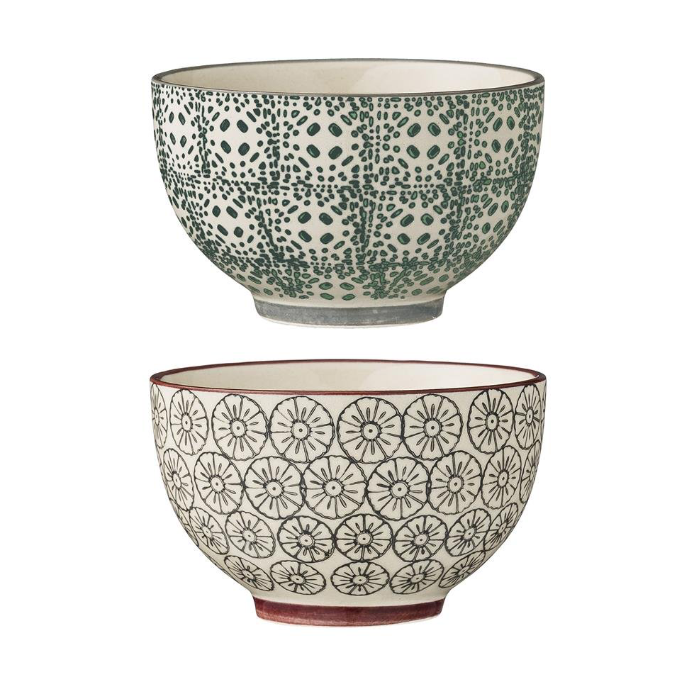 Bloomingville Karine bowl Ø 10 cm 2 pieces grey-green grey-green