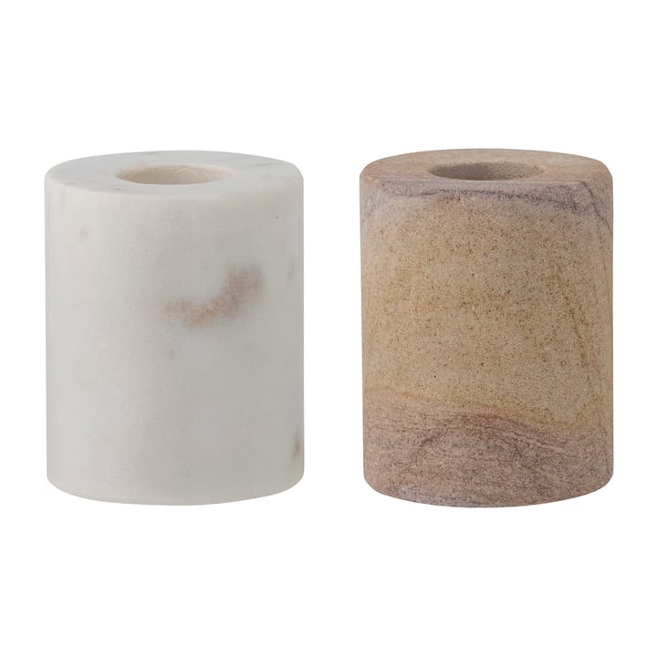 Lavina candle sticks 2 pieces, Marble nature Bloomingville