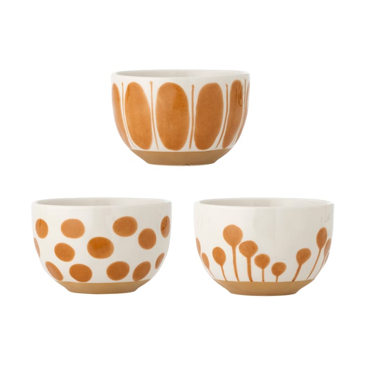 Linora bowl 58 cl 3 pieces, White-brown Bloomingville