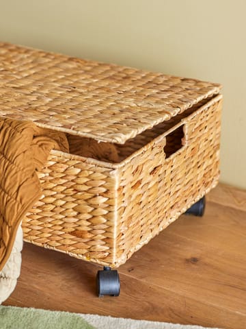 Nelas storage basket with lid 63x40x26 cm - Nature - Bloomingville