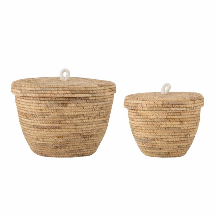 Noi basket with lid 2-pack - Brown - Bloomingville