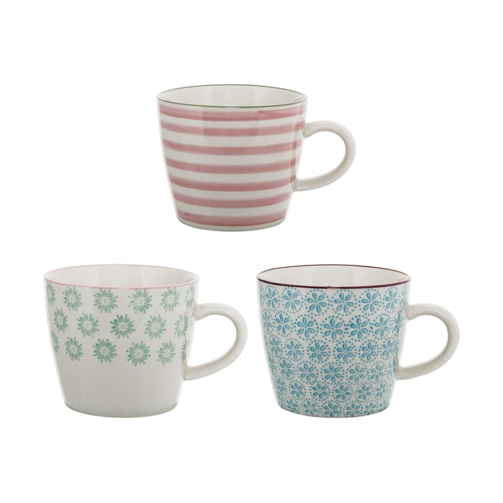 Patricia cup 30 cl 3 pieces - Blue-multi - Bloomingville