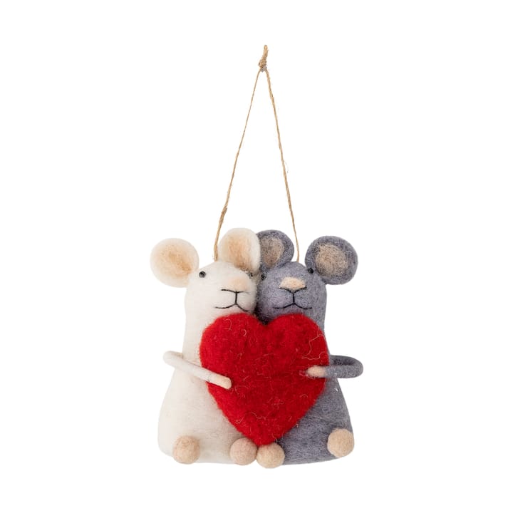 Peo Christmas ornament mice heart - Red-white-grey - Bloomingville