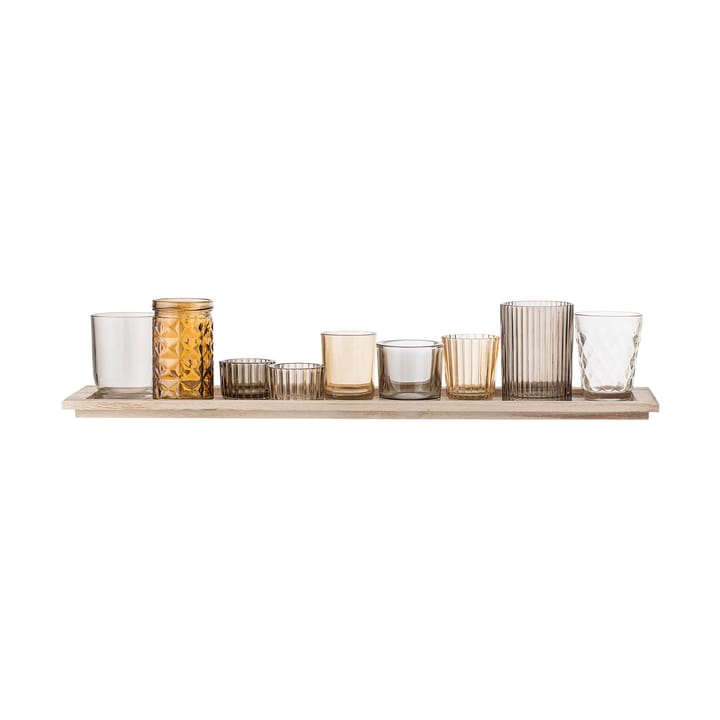 Sanga tray with candle holders 10 pieces - Brown - Bloomingville