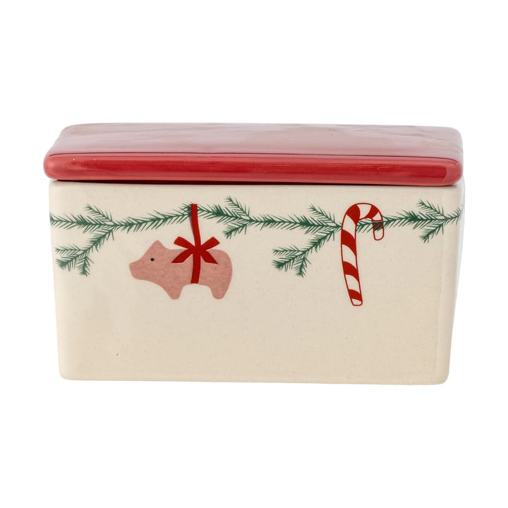 Yule butter dish 12.5x7 cm - White-red - Bloomingville