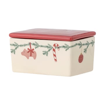 Yule butter dish 12.5x7 cm - White-red - Bloomingville