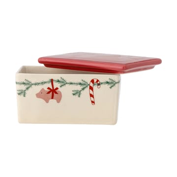 Yule butter dish 12.5x7 cm - White-red - Bloomingville