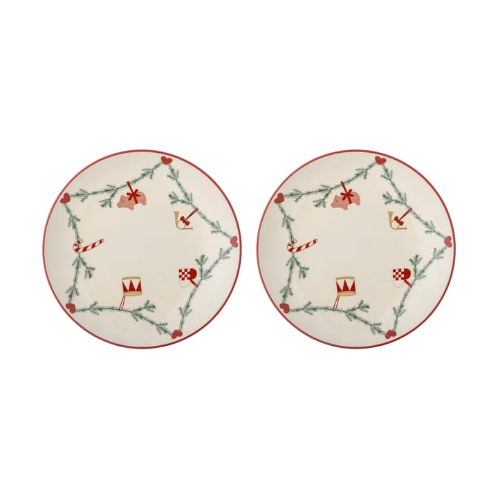 Yule plate Ø25.5 cm 2-pack - White - Bloomingville