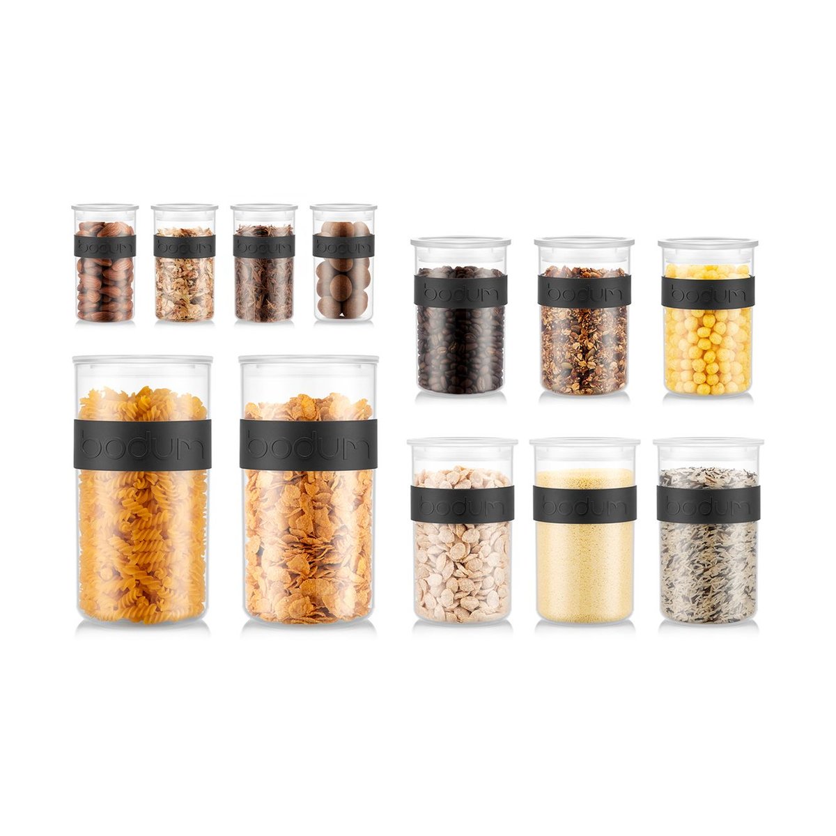 Bodum Presso storage jar with lid 12 parts Clear | Scandinavian Design | Storage jars | Transparent