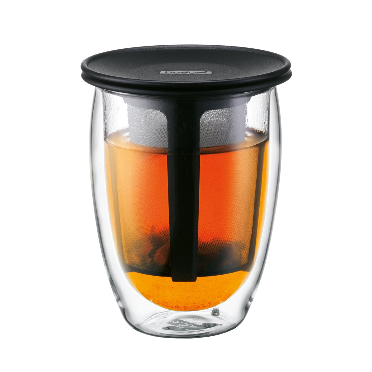 Bodum Tea For One glass with tea strainer black | Scandinavian Design | Black