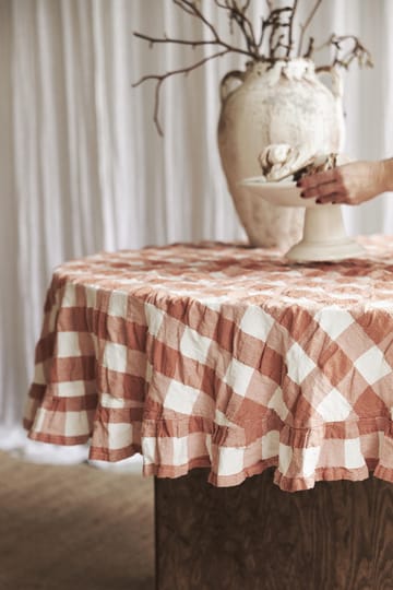 Kullavik tablecloth Ø170 cm - Rust-white - Boel & Jan