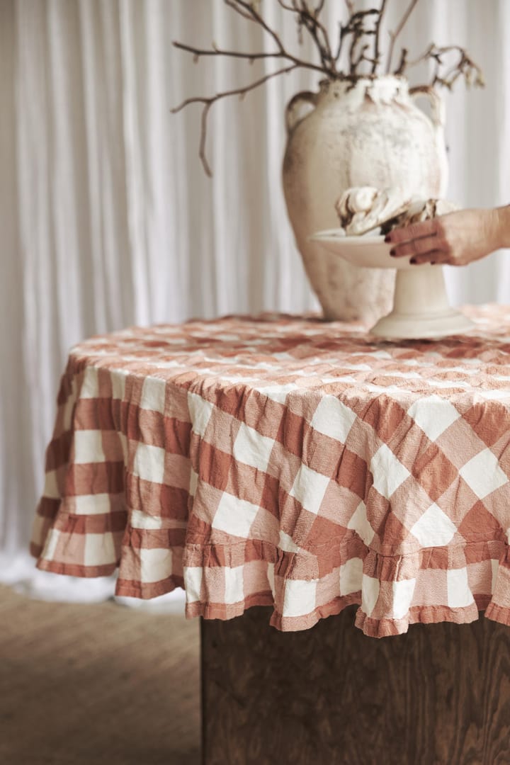 Kullavik tablecloth Ø170 cm, Rust-white Boel & Jan