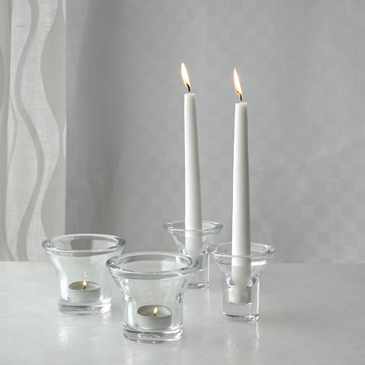 Lumi candlestick 8 cm, Clear Born In Sweden