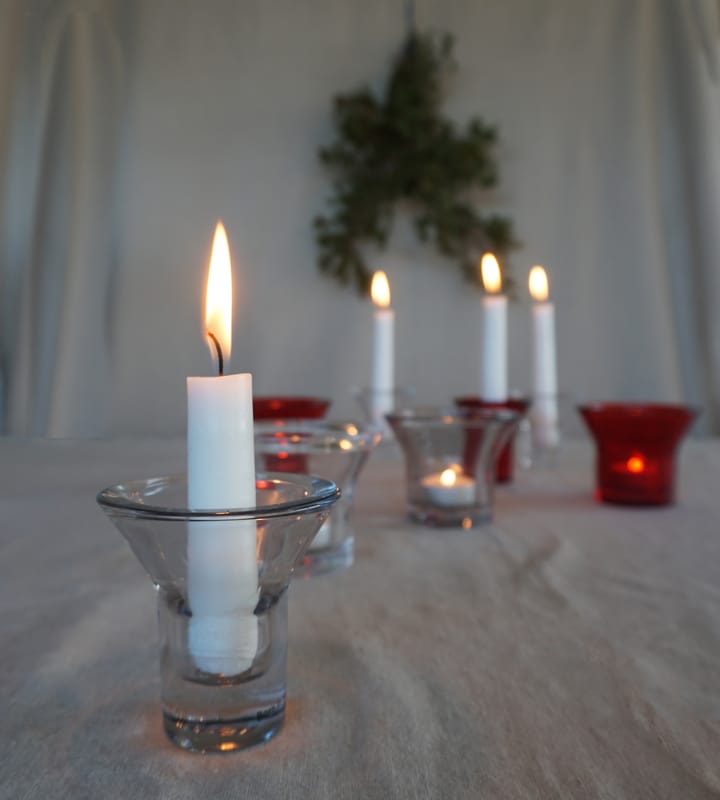 Lumi candlestick 8 cm, Clear Born In Sweden