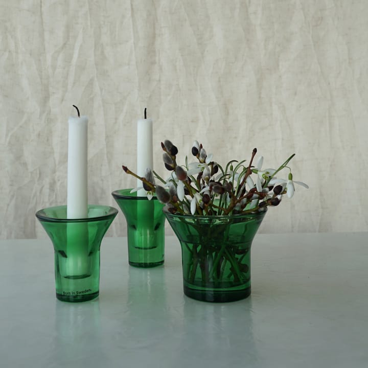 Lumi candlestick 8 cm, Green Born In Sweden