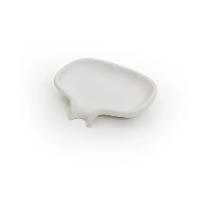 Soap Saver Flow soap dish with drainage spout concrete - White - Bosign