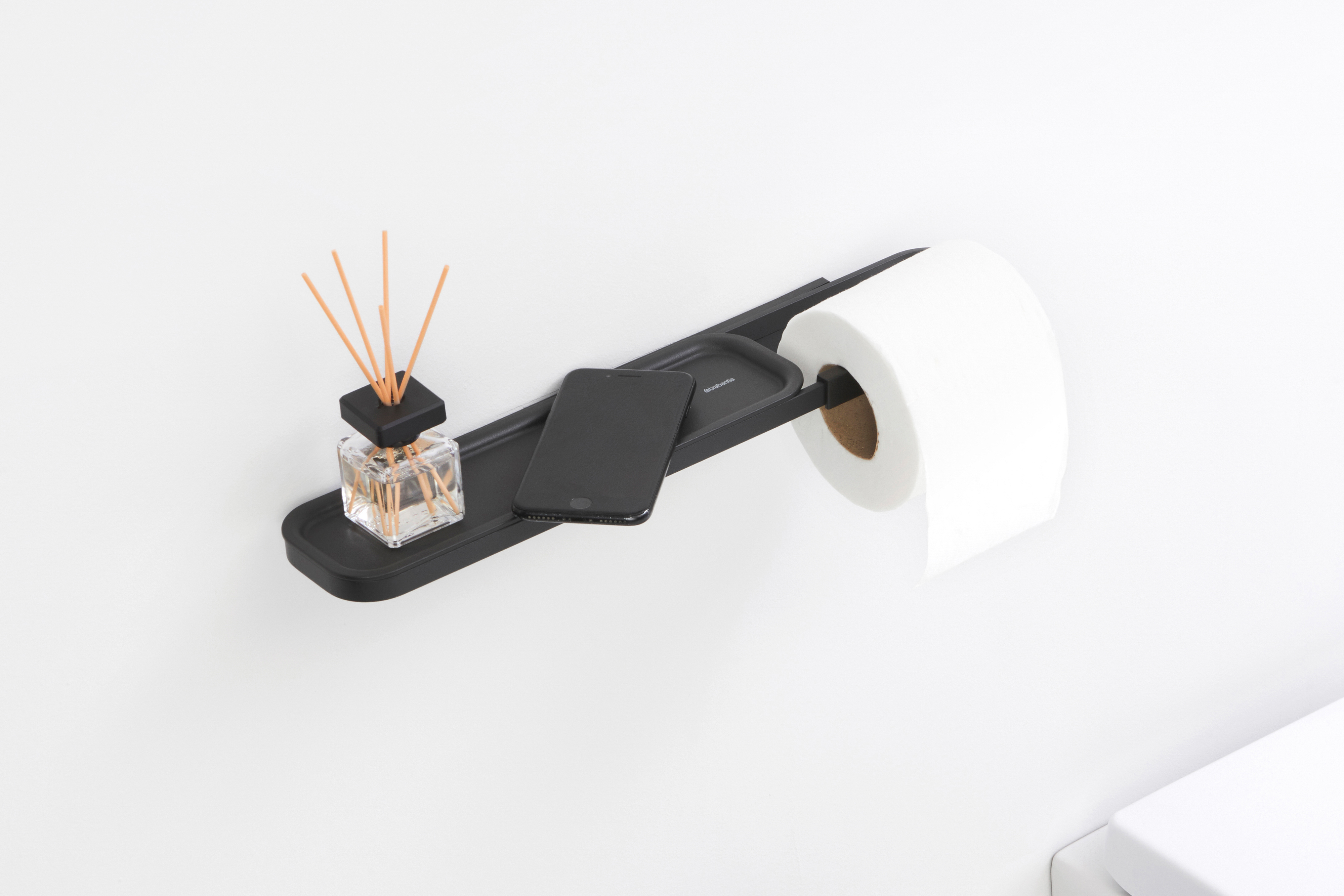 Brabantia Mindset Black Metal Toilet Butler Toilet Paper Holder and Brush +  Reviews