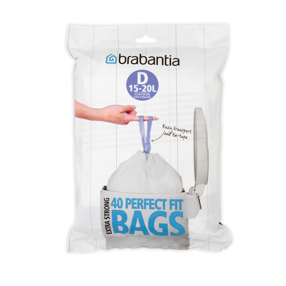 Brabantia PerfectFit waste bags D (40 bags per pack) 15-20 L