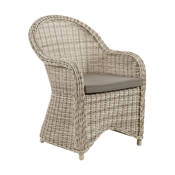 Paulina armchair with seat cushion - Beige-beige - Brafab