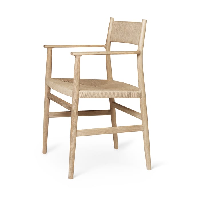 Arv arm chair woven back and seat, White oiled oak-paper ribbon Brdr. Krüger